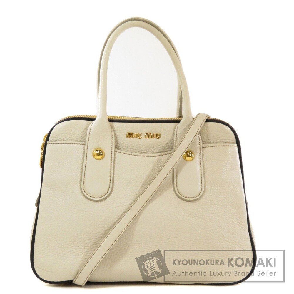 Miu Miu Vitello Caribou 2Way handbag Sesamo beige Cream